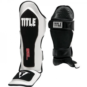Захист гомілки й стопи (Щитки) TITLE Elite GEL Pro Shin & Instep Guards (L) Біла з чорним