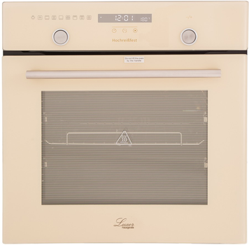 Духовой шкаф электрический Luxor HB 730 R СH (980) UNIQUE Rustik Colorverglasung цветной дисплей + 3 тонированных бежевых стекла шампань слоновая кость, бежевый