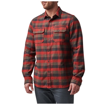 Сорочка тактична 5.11 Tactical Lester Long Sleeve Shirt Red Bourbon Plaid 2XL (72532-164)