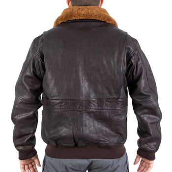 Куртка льотна шкіряна Sturm Mil-Tec Flight Jacket Top Gun Leather with Fur Collar Brown M (10470009)