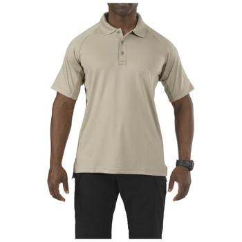 Футболка поло тактична з коротким рукавом 5.11 Tactical Performance Polo - Short Sleeve Synthetic Knit Silver Tan S (71049-160)