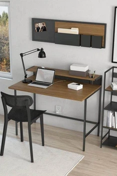Дизайнерський Письмовий комп'ютерний стіл Loft Design 120x60x75h Чорний/Дерево ATL1544