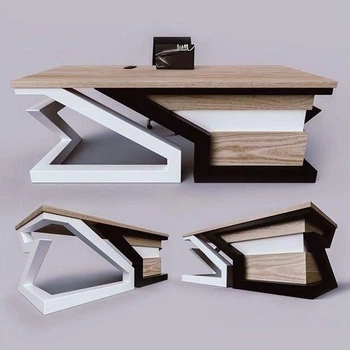 Дизайнерський Письмовий комп'ютерний стіл Loft Design 200x80x75h Чорний/Дерево ATL482-2