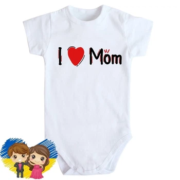 Детское боди с коротким рукавом I Love Mom 62 белый DM-1415