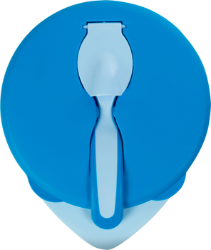Мисочка Baboo з кришкою та ложечкою з 6 місяців Синя (9-029) (5057778090295)