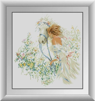 Алмазна мозаїка "Дівчина і кінь" Dream Art в коробці 31010
