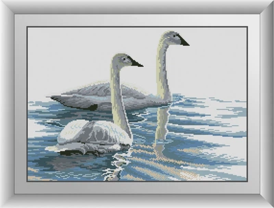 Алмазна мозаїка "Витончені лебеді" Dream Art в коробці 30491