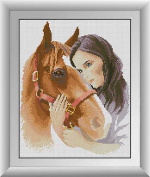 Алмазна мозаїка "Дівчина з конем" Dream Art в коробці 30942