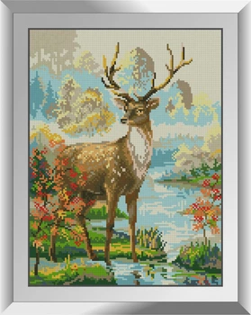 Алмазна мозаїка "Олень біля річки" Dream Art в коробці 31147