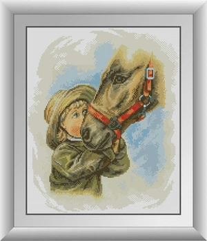 Алмазна мозаїка "Хлопчик з конем" Dream Art в коробці 30720