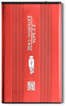 Зовнішня кишеня Qoltec 51860 для 2.5'' HDD/SSD USB 3.0 Czerwona (5901878518602)