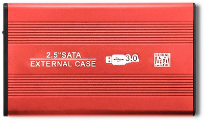 Kieszeń zewnętrzna Qoltec 51860 na 2,5'' HDD/SSD USB 3.0 Czerwona (5901878518602)