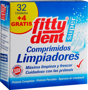 Таблетки PHB Fittydent Super Compressed Cleaners для очищення зубних протезів 32 шт (9002240320406)