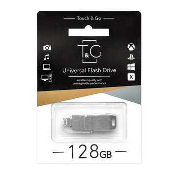 Флеш - накопичувач 3.0 USB + Lightning 128GB T&G металева