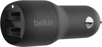 Ładowarka samochodowa Belkin Dual USB-A 12W X2 czarna (CCB001BTBK)