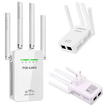Усилитель сигнала Wi-Fi с 4 антеннами, до 300мб/с, PIX-LINK LV-WR09