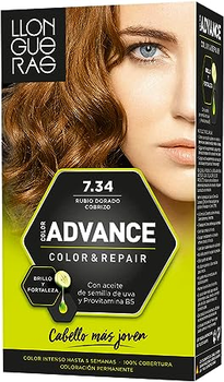 Kremowa farba do włosów z utleniaczem Llongueras Color Advance Hair Colour 7.34 Golden Dark Blond 125 ml (8410825427340)