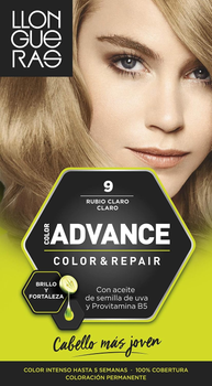 Farba kremowa z utleniaczem do włosów Llongueras Color Advance Hair Colour 9 Light Blond 125 ml (8410825420099)