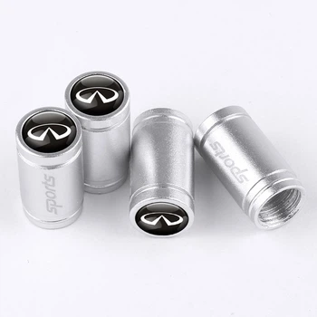Колпачки на ниппель с лого Infiniti Alitek Sports Silver Инфинити, 4 шт (67424)