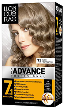 Крем-фарба для волосся з окислювачем Llongueras Color Advance Hair Colour 071 Ash Blonde 125 мл (8411126042911)