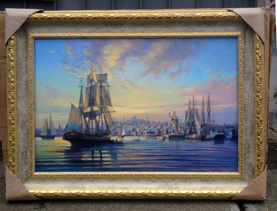 Картина морской пейзаж Морские Вдохновения корабли мельница яхты