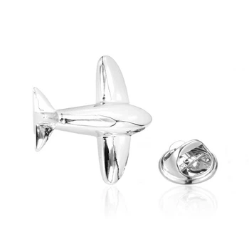 Брошь-значок унисекс BROCHE бижутерия Техника Самолёт серебристая BRGV113363