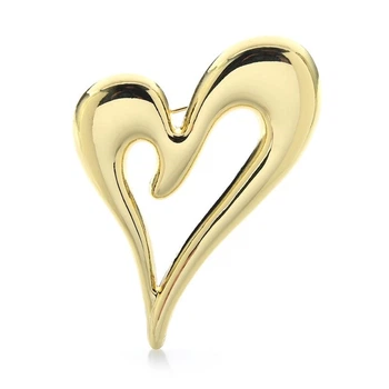Брошь женская BROCHE бижутерия Cердце золотистая BRBF113409
