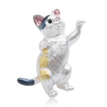 Брошь женская BROCHE бижутерия с эмалью Животные Любимый Котёнок BRBF111034