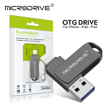 Флешка для айфона и компьютера Microdrive на 32GB USB 3.0 для Iphone флешка для Ipad Black