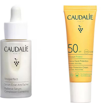 Zestaw Caudalie Vinoperfect Serum Eclat Anti-Taches 30 ml + Creme Vinosun Protect SPF50 50 ml (3522937027334)