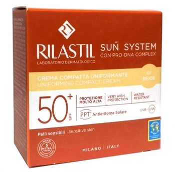 Podkład matujący Rilastil Sun System Uniform Compact Cream SPF50+ Shade 01 Beige 10 g (8050444859353)