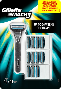 Бритва Gillette Mach3 Razor + 11 змінних касет (7702018425853)