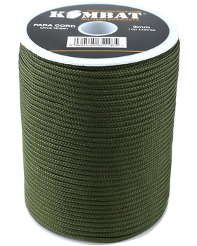 Паракорд тактичний міцна мотузка для стоянок KOMBAT UK kb-pcr-olgr 100м оливковий (SK-Nkb-pcr-olgrS)