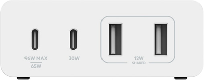 Ładowarka biurkowa Belkin 108W 4 USB GaN biała (WCH010VFWH)