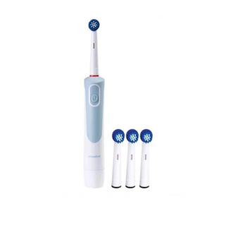 Щетка зубная электрическая Nevadent NZB 3 C1 4 насадки + батарейки White Blue