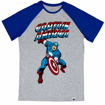 Футболка Lucky Humanoid синьо-сіра Captain America 100% бавовна XL (5300000748014)