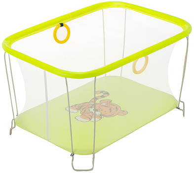 Детский манеж игровой KinderBox Желтый Тигр с мелкой сеткой