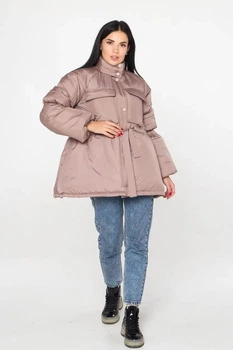 Жіноча зимова куртка UF-Fashion 122-двс 52 капучіно