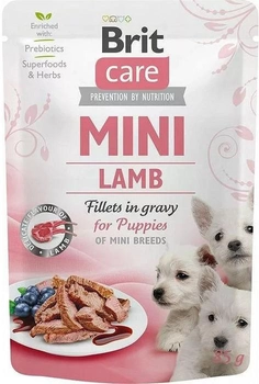 Вологий корм для собак Brit care mini pouch puppy lamb 85 г (8595602554829)