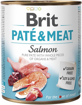 Mokra karma dla psów Brit Paté&Meat z łososiem 400 g (8595602557462)
