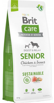 Sucha karma dla psów Brit Care Sustainable Senior z kurczakiem i owadami 12 kg (8595602558773)