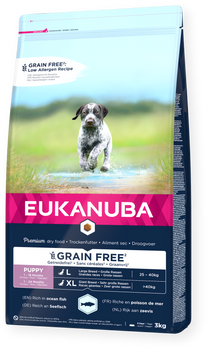Karma sucha dla psów Eukanuba puppy large grain free ryba oceaniczna 12 kg (8710255184807)