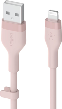 Kabel Belkin USB-A - Lightning Silikonowy 2 m Różowy (CAA008BT2MPK)