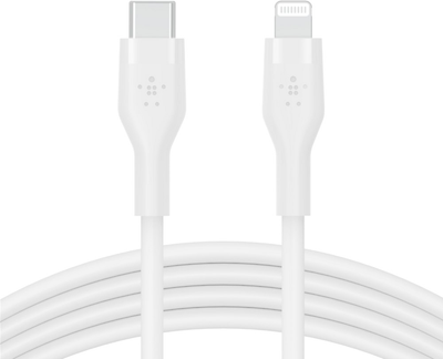 Kabel Belkin USB-C - Lightning Silikonowy 2 m Biały (CAA009BT2MWH)