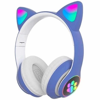 Навушники бездротові Bluetooth TUCCI STN28 з котячими вушками Blue (747224)