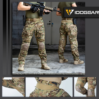 Тактические топовые брюки IDOGEAR G3 V2 Combat Suit & Pants IG-PA3205 с наколенниками Multicam размер М