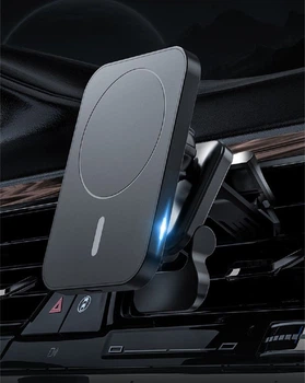 Магнитный автодержатель MagSafe 15W для телефона с беспроводной зарядкой Black