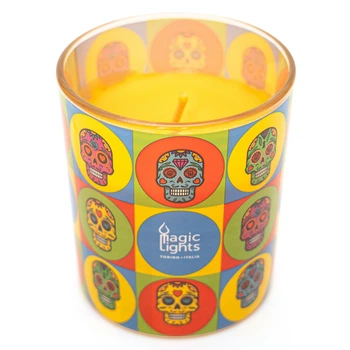 Ароматична свічка Magic Lights, аромат Апельсин, череп, 7,5*8,4 см, помаранчева (40010-7)