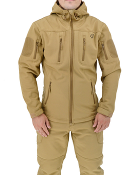 Куртка тактическая Eagle Soft Shell JA-01-0 с флисом Песок (Койот) M