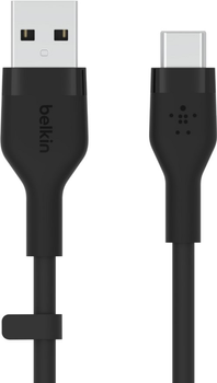 Kabel Belkin USB-A - USB-C Silikonowy 1 m Czarny (CAB008BT1MBK)